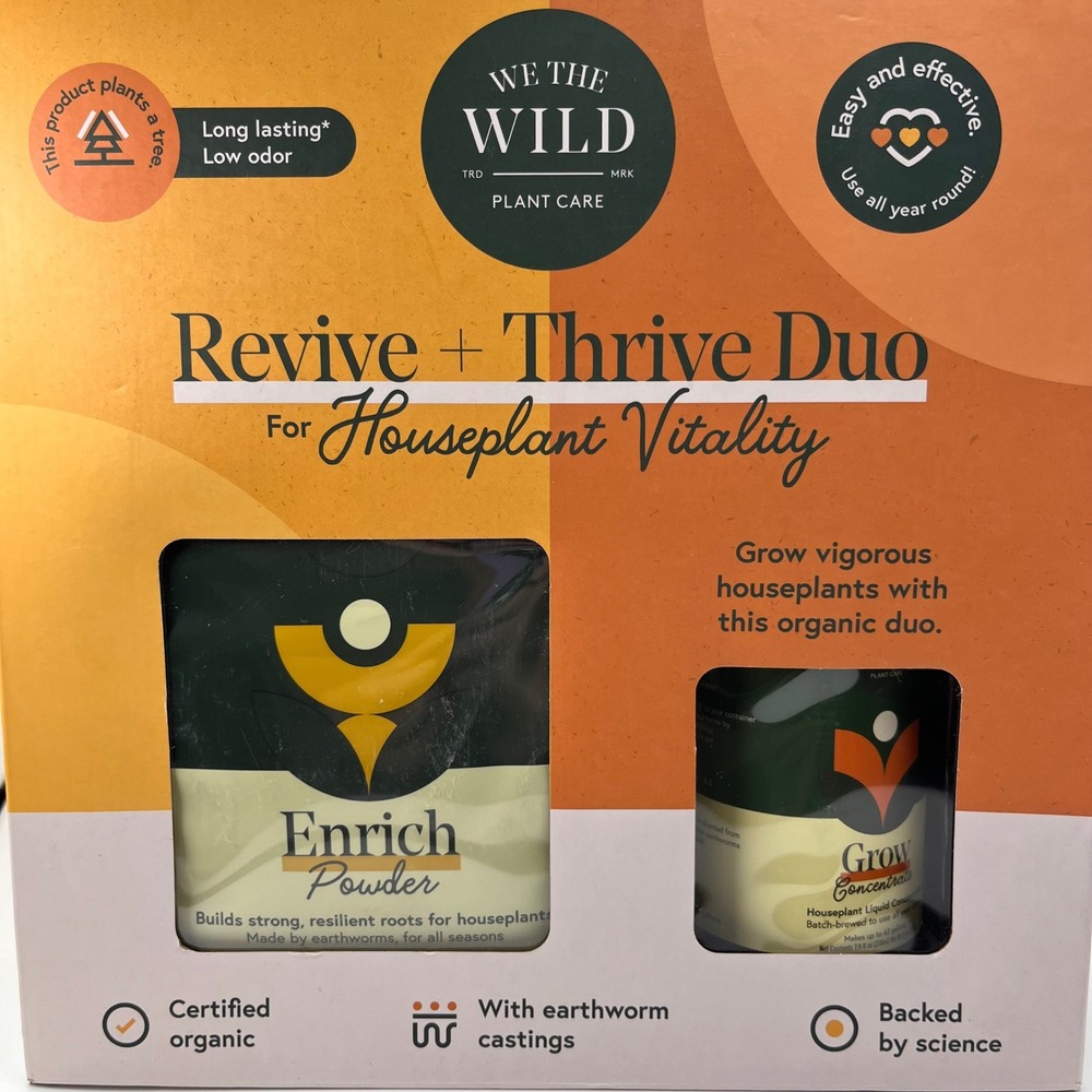 We The Wild Revive Thrive Duo Organic Houseplant Vitality Plant Lover Gift Set - Picture 1 of 4